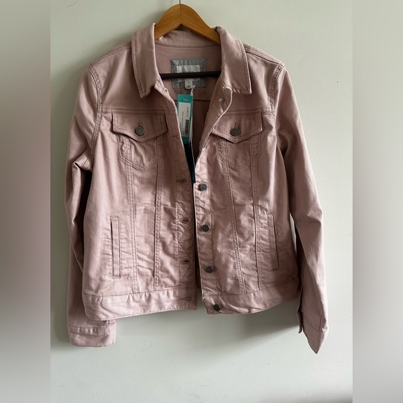 Market & Spruce Blush Pink Jean Jacket - Picture 2 of 7